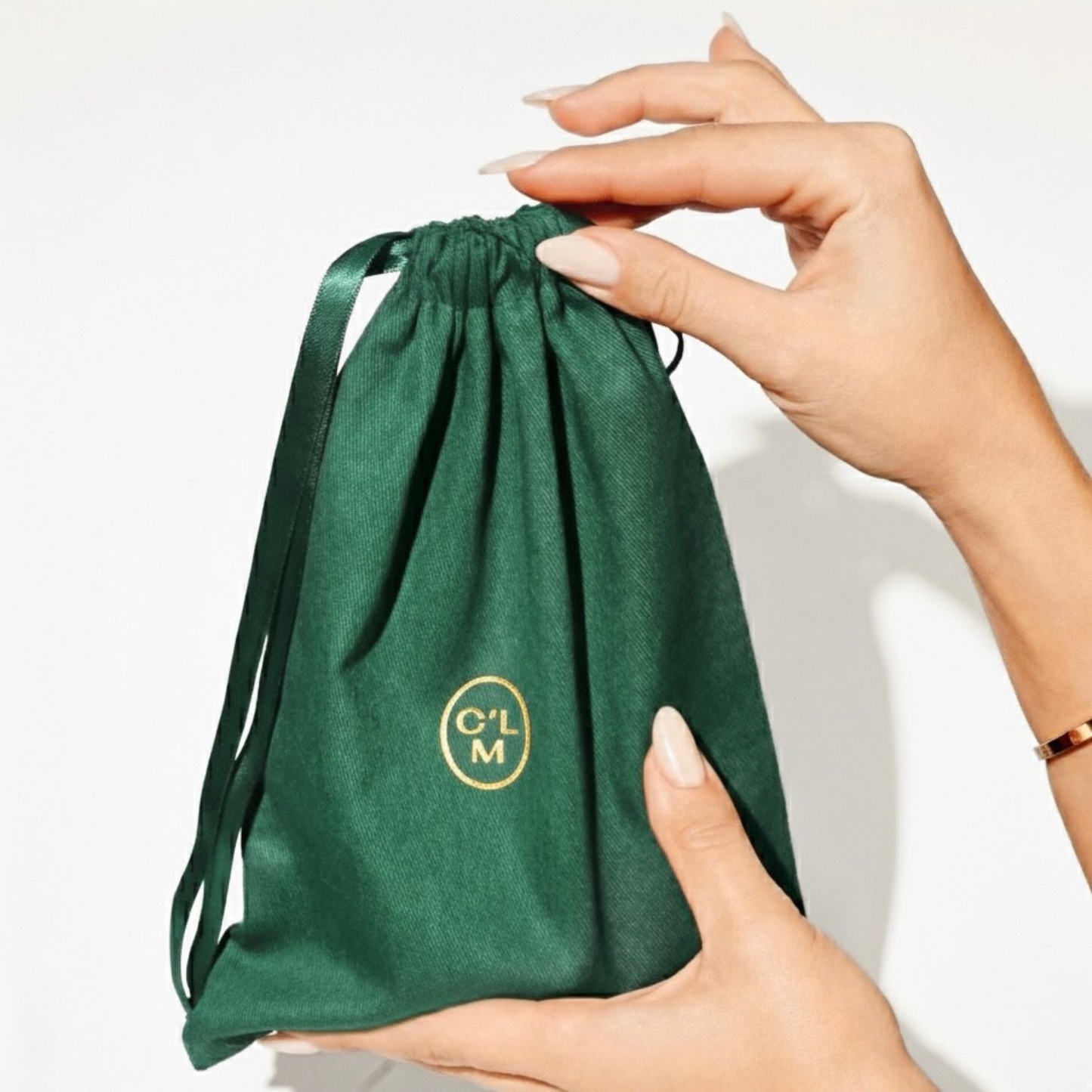Green fabric gift bag (mini) 17X23