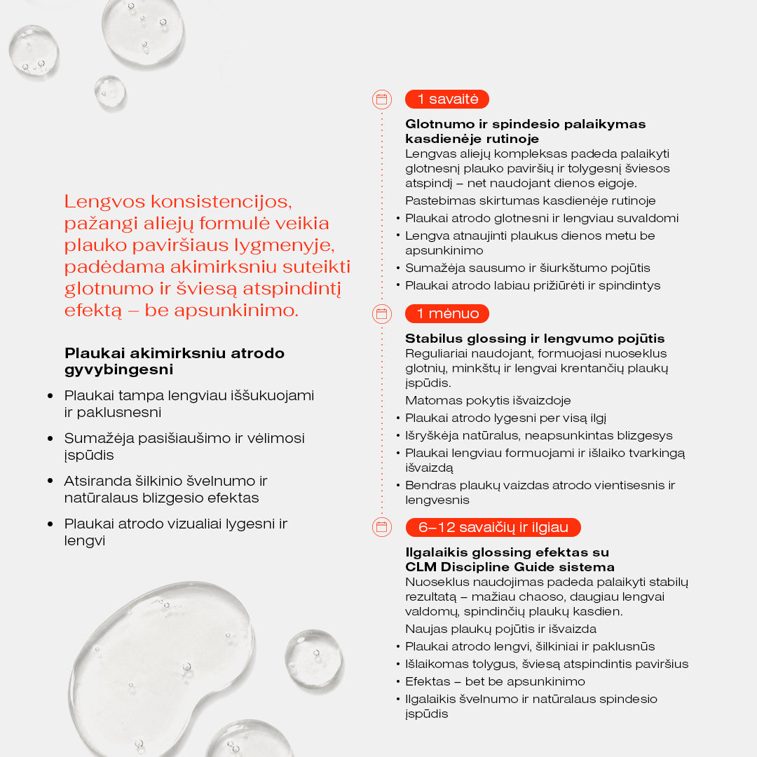 Drėkinantis ir žvilgesio suteikiantis plaukų aliejus 80ml